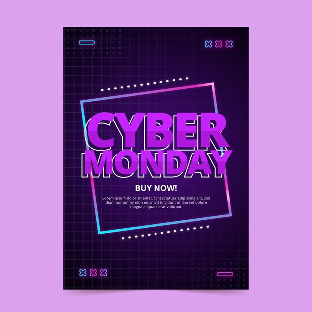 Plantilla de cartel vertical degradado cyber monday