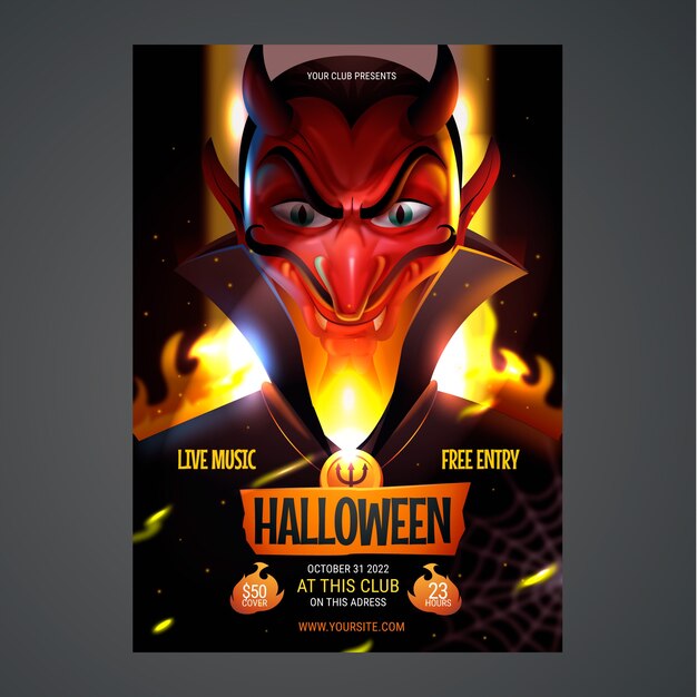 Plantilla de cartel vertical de halloween