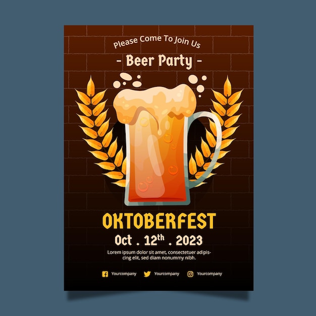 Plantilla de cartel vertical de oktoberfest