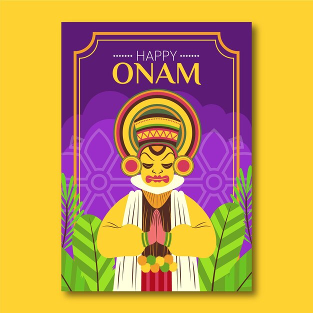 Plantilla de cartel vertical onam