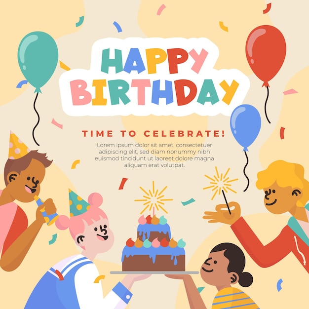 Plantilla de celebración de feliz cumpleaños