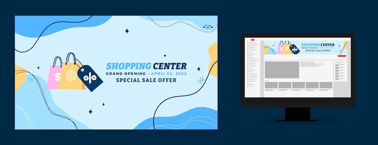 Vector gratuito plantilla de centro comercial de diseño plano dibujado a mano