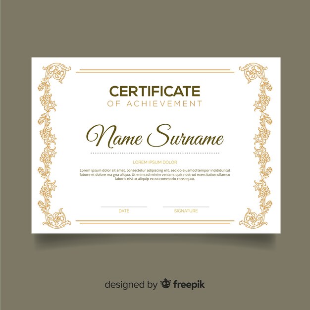 Plantilla de certificado clásico