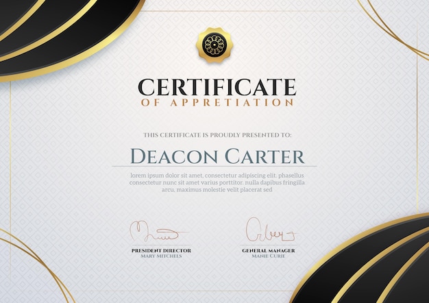 Vector gratuito plantilla de certificado comercial