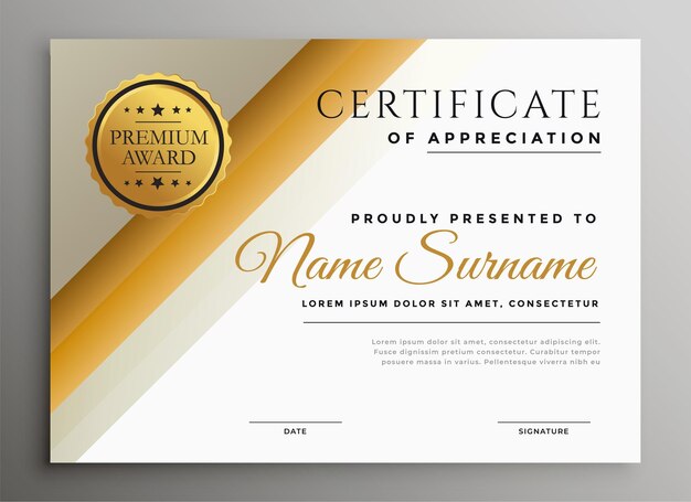 Plantilla de certificado de diploma moderno en tema elegante