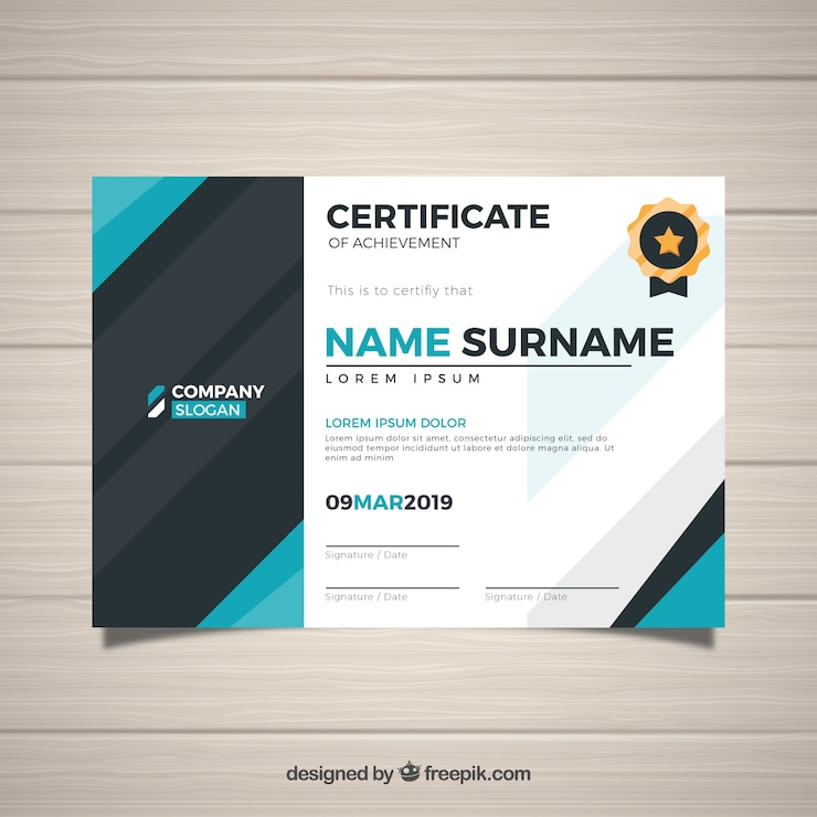 Vector gratuito la plantilla de certificado de diseño de material de vectores