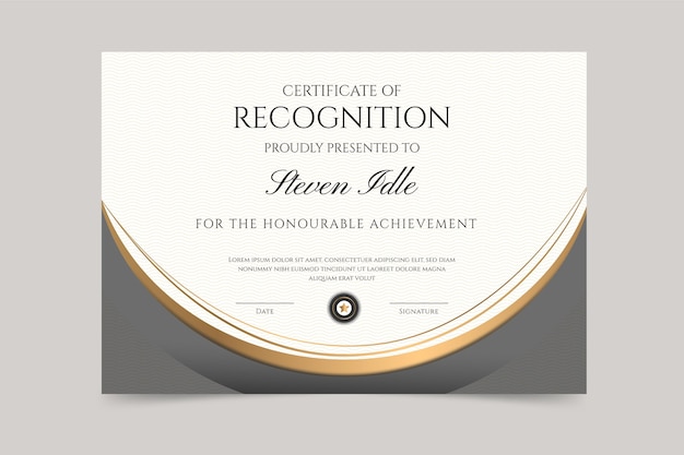 Plantilla de certificado elegante degradado