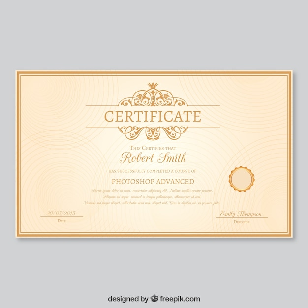 Vector gratuito plantilla de certificado elegante