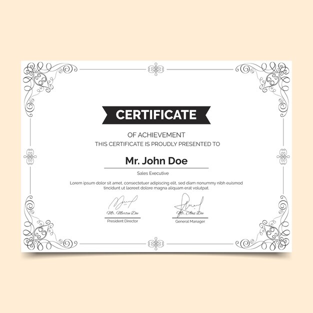 Plantilla de certificado elegante