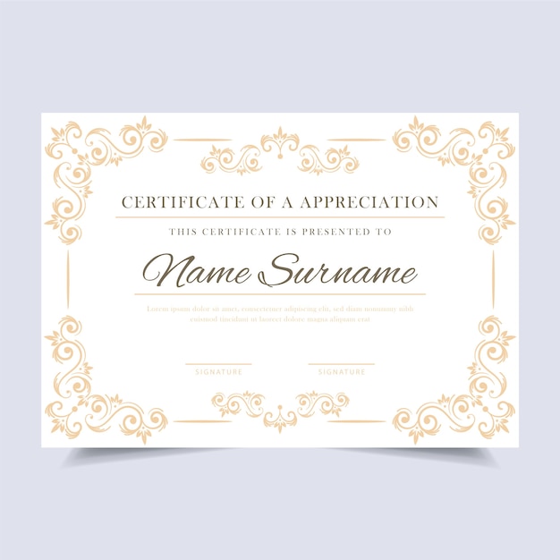 Plantilla de certificado elegante