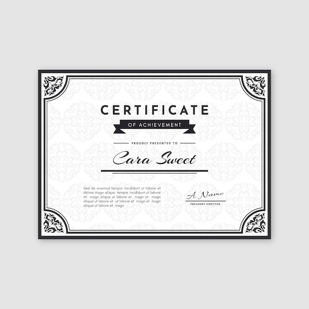 Plantilla de certificado elegante