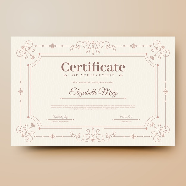 Plantilla de certificado elegante