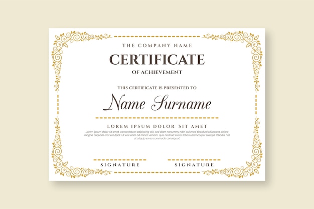 Plantilla de certificado elegante