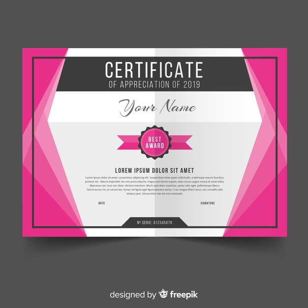 Plantilla de certificado en estilo abstracto