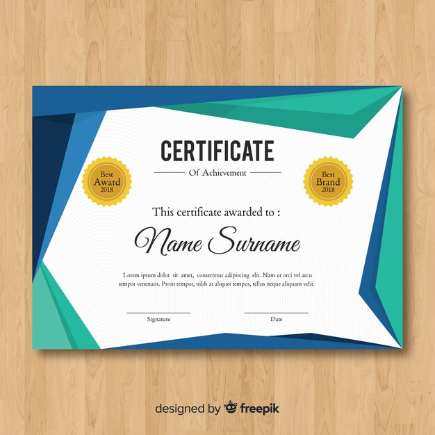 Plantilla de certificado en estilo moderno