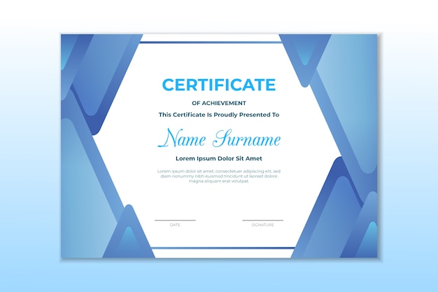Plantilla de certificado geométrico abstracto