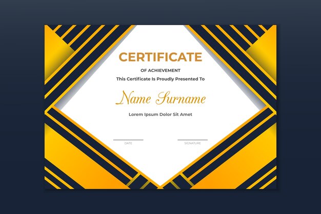 Plantilla de certificado geométrico abstracto
