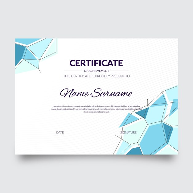 Plantilla de certificado geométrico abstracto