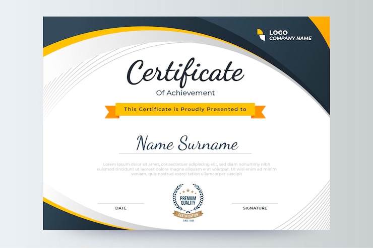 Vector gratuito plantilla de certificado moderno degradado