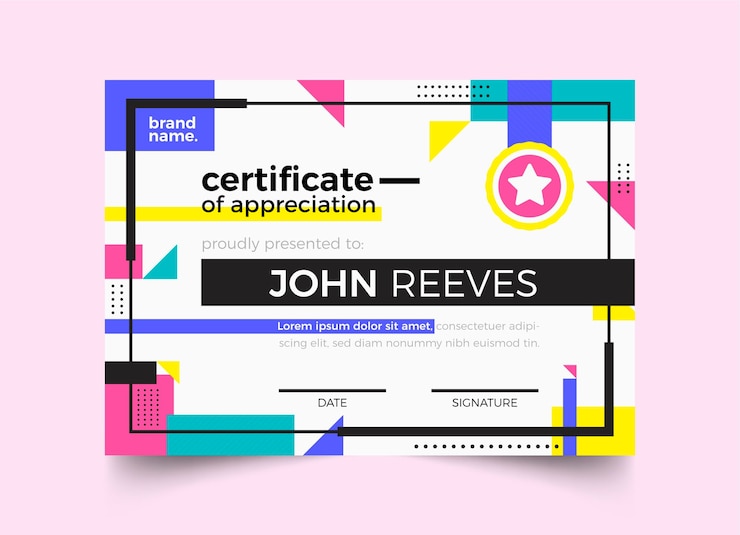 Vector gratuito plantilla de certificado moderno de diseño plano
