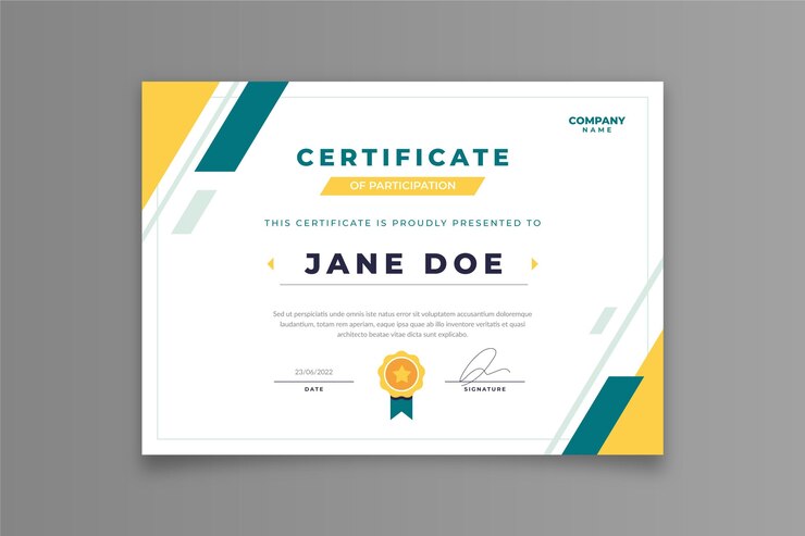 Vector gratuito plantilla de certificado moderno de diseño plano