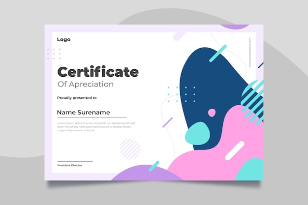 Vector gratuito plantilla de certificado moderno