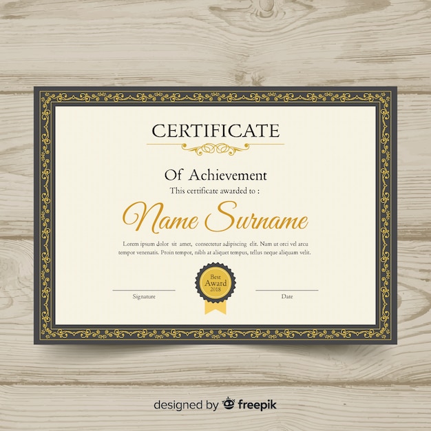 Plantilla de certificado retro