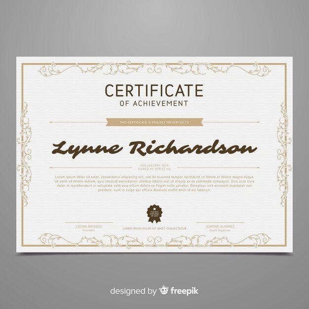 Plantilla de certificado retro