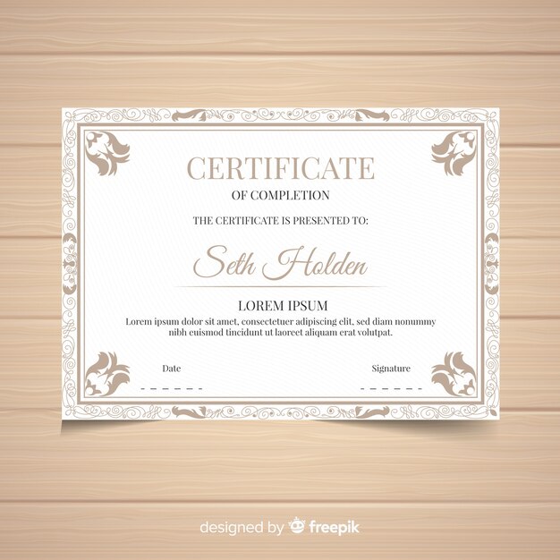 Plantilla de certificado vintage