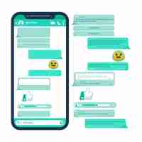 Vector gratuito plantilla de chat de whatsapp dibujada a mano