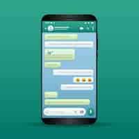 Vector gratuito plantilla de chat de whatsapp con gradiente