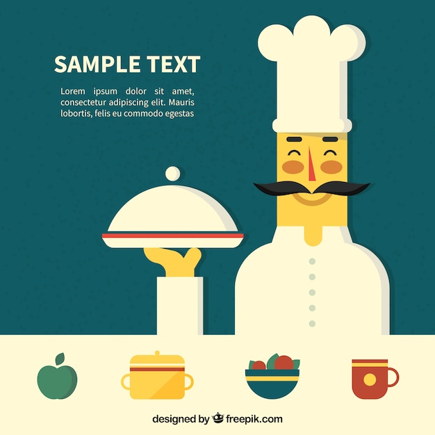 Vector gratuito plantilla de chef retro