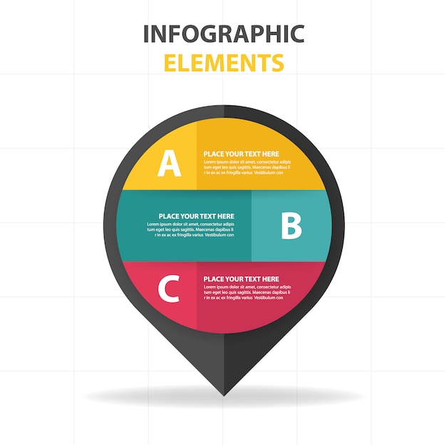 Plantilla circular de elementos infográficas