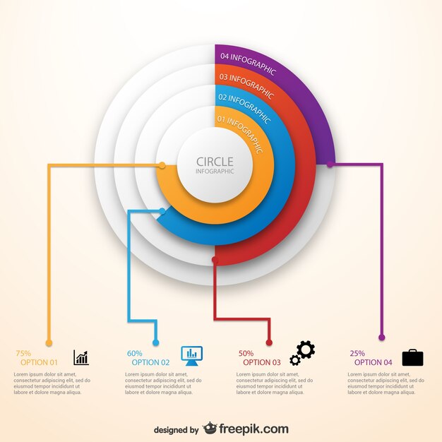 Plantilla circular de infografía