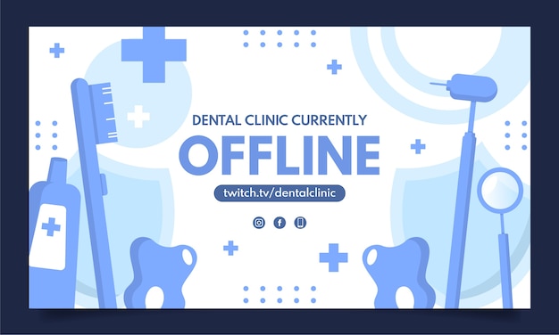 Vector gratuito plantilla de clínica dental de diseño plano dibujado a mano