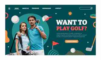 Vector gratuito plantilla de club de golf de diseño plano