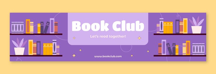 Vector gratuito plantilla de club de lectura dibujada a mano