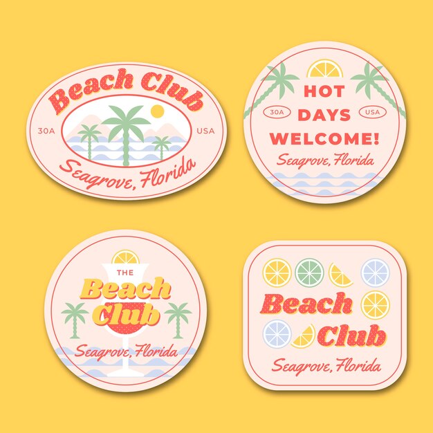 Plantilla de club de playa de diseño plano