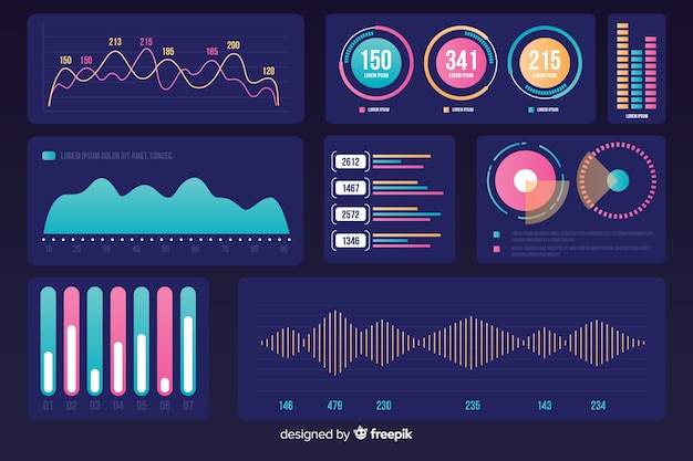 Plantilla de colección de elementos de infografía