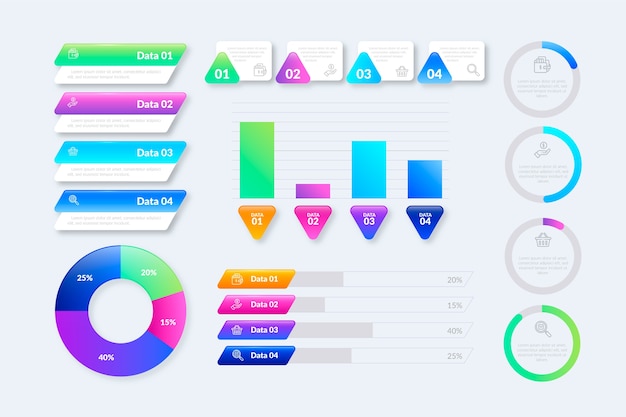 Plantilla de colección de elementos de infografía