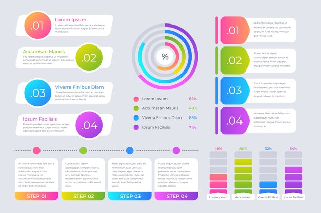 Plantilla de colección de elementos de infografía