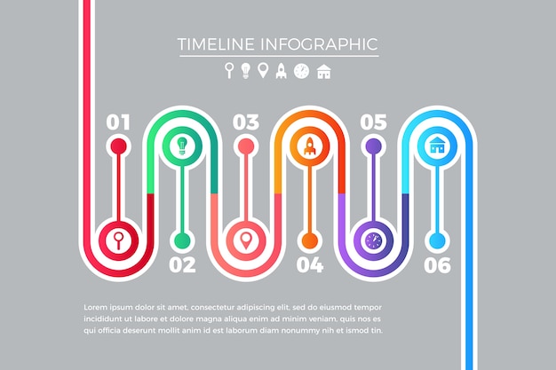 Plantilla de colección de infografía de línea de tiempo