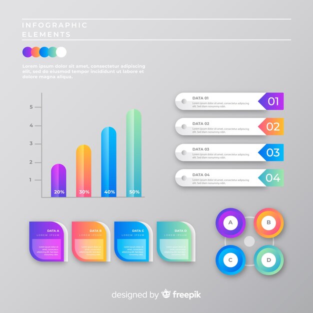 Plantilla de colección de infografía de marketing