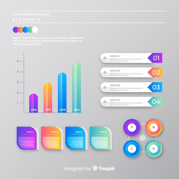Plantilla de colección de infografía de marketing