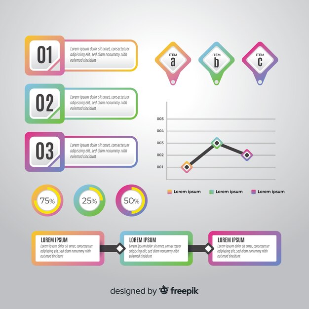 plantilla de colección de infografía para negocios