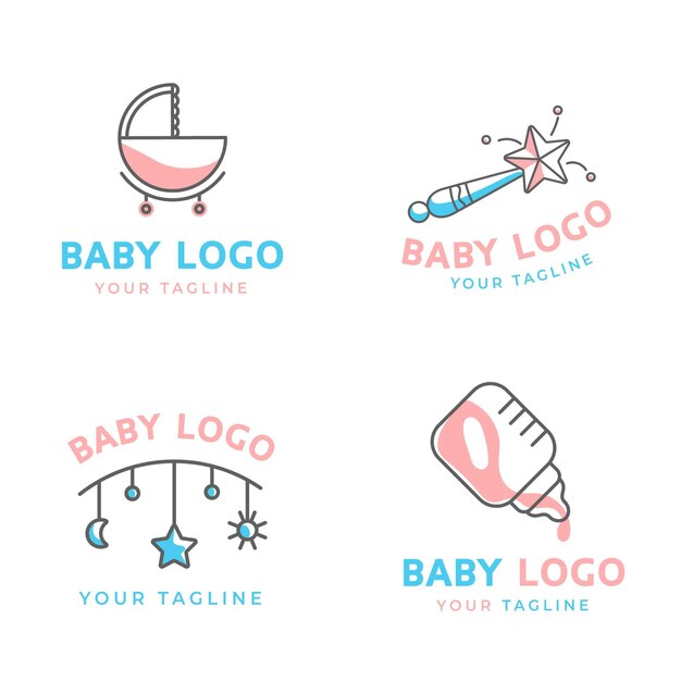 Plantilla de colección de logo de bebé