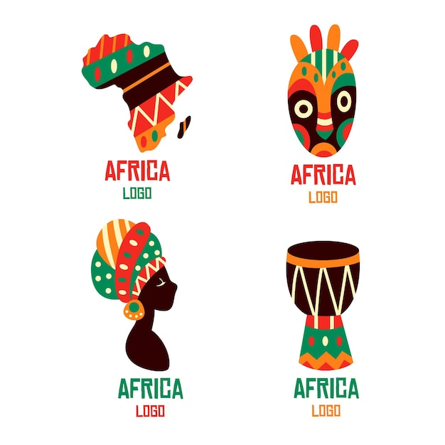 Vector gratuito plantilla de colección de logotipos de áfrica