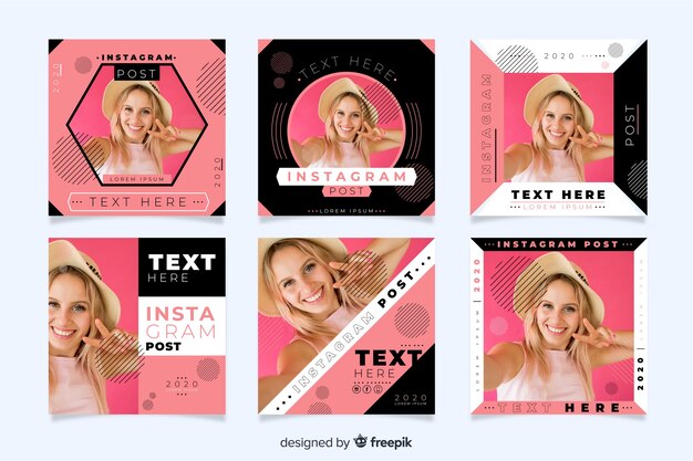 Plantilla de colección de publicaciones de Instagram con foto