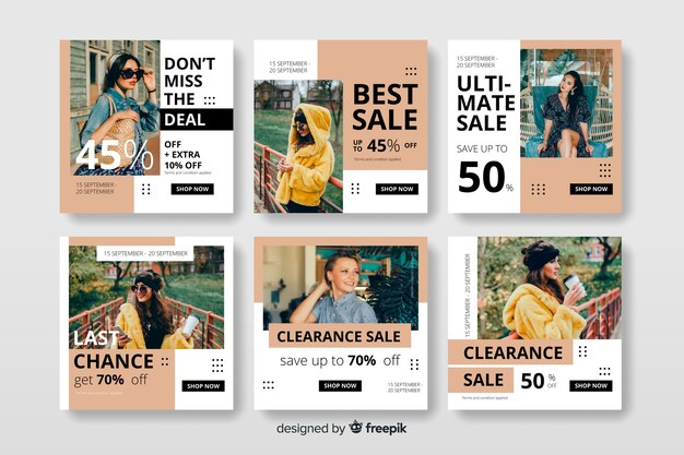 Plantilla de colección de publicaciones de Instagram con foto