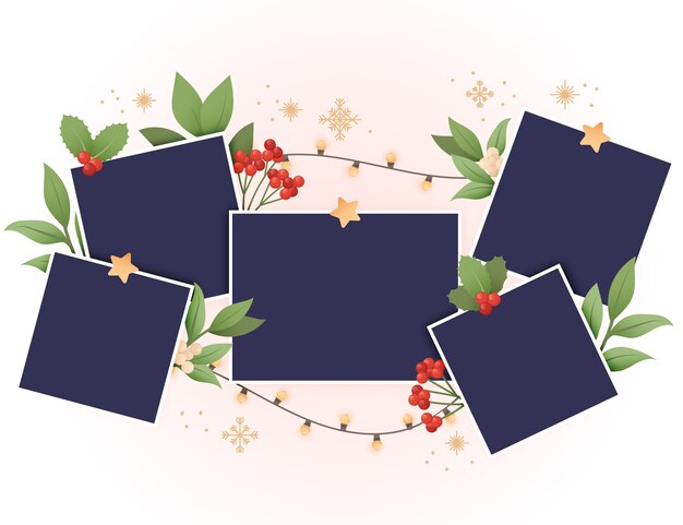 Plantilla de collage de navidad degradado